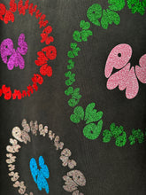 SO MANY COLOURS GLITTER ON WASHED BLACK LONG SLEEVE T-SHIRT (OVERSIZE FIT)