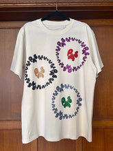 SO MANY COLOURS GLITTER ON OFF-WHITE SHORT SLEEVE T-SHIRT (SIZE L REGULAR FIT)