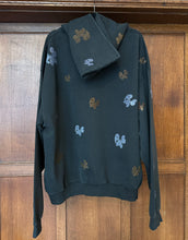 MADE TO ORDER: WASHED BLACK OVERSIZED HEAVYWEIGHT PMS HOODIE WITH SPARKLY GLITTER PMS LOGOS