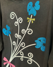 Big Sparkly Bouquet — Washed Black Long Sleeve