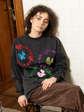 Three Sparkly Circles — Washed Black Long Sleeve